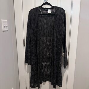 Long grey cardigan sweater, size L